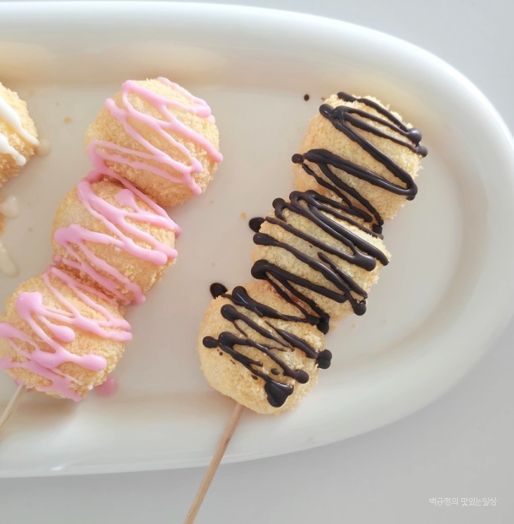 Sweet potato ice dumpling skewers