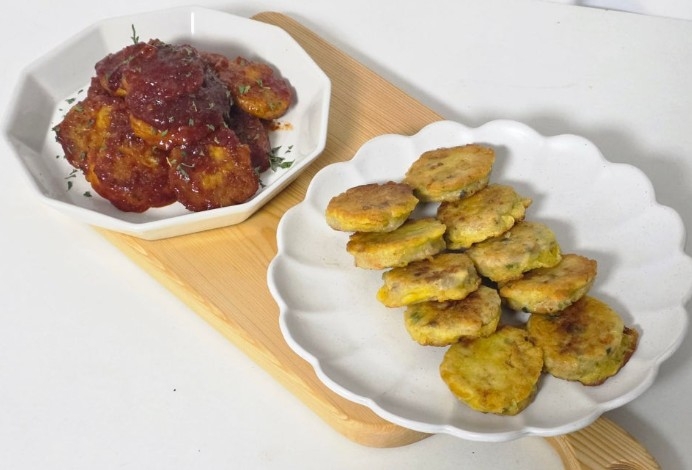 Spicy Egg-Battered Meatballs with Korean Chicken Sauce